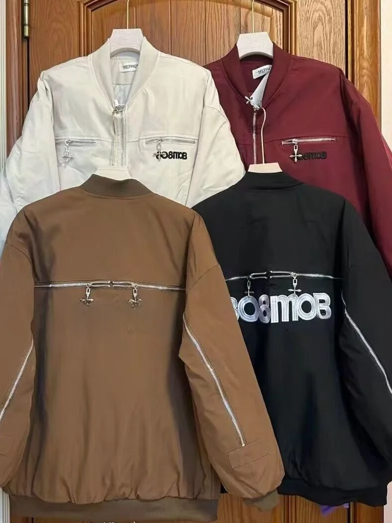 Thiened Cotton Autumn Winter Jaet for Couples Zipper Design Cross Stitched Loose Baseball Sle Outerwear Long Sve
Thiened Cotton Autumn Winter Jaet for Couples Zipper Design Cross Stitched Loose Baseball Sle Outerwear Long Sve