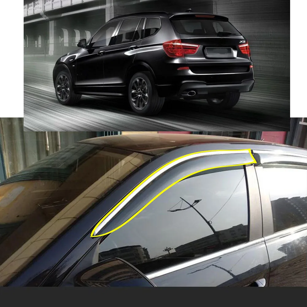 Car Body Styling Sticker Plastic Window Glass Wind Visor Rain/Sun Guard Vent For BMW X3 F25 2011 2012 2013 2014 2015 2016 2017
Car Body Styling Sticker Plastic Window Glass Wind Visor Rain/Sun Guard Vent For BMW X3 F25 2011 2012 2013 2014 2015 2016 2017