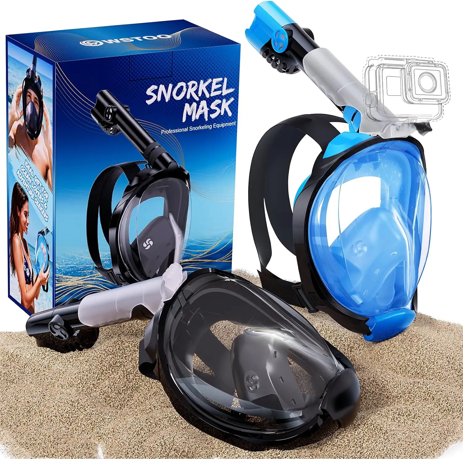 Full Face Snorkel Mask with Dry Top, 180° Panoramic View, Anti-Fog, Anti-Leak, Camera Mount for Adults
Full Face Snorkel Mask with Dry Top, 180° Panoramic View, Anti-Fog, Anti-Leak, Camera Mount for Adults