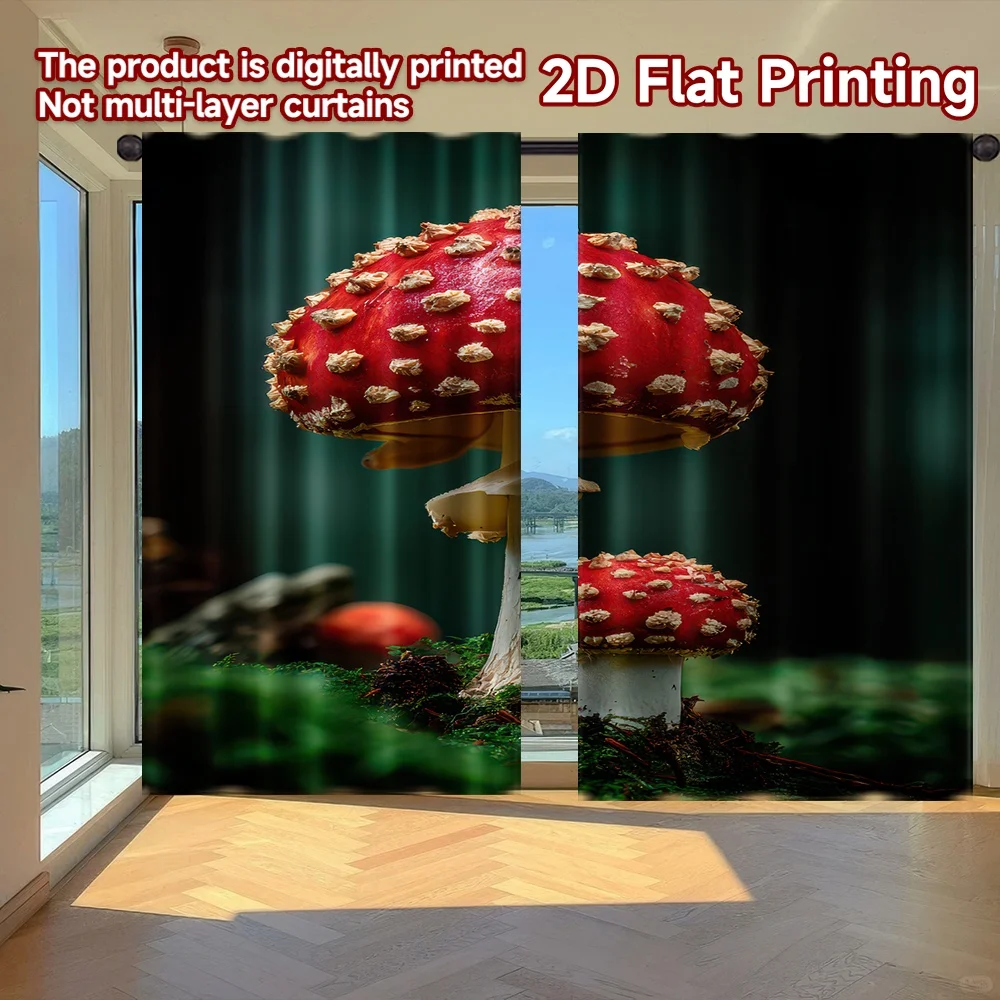 2D flat printing 2pcs Curtains Red Spotted Mushrooms Digital Printed Polyester Drapes Seasonal Party & Holiday Decor Use for
2D flat printing 2pcs Curtains Red Spotted Mushrooms Digital Printed Polyester Drapes Seasonal Party & Holiday Decor Use for