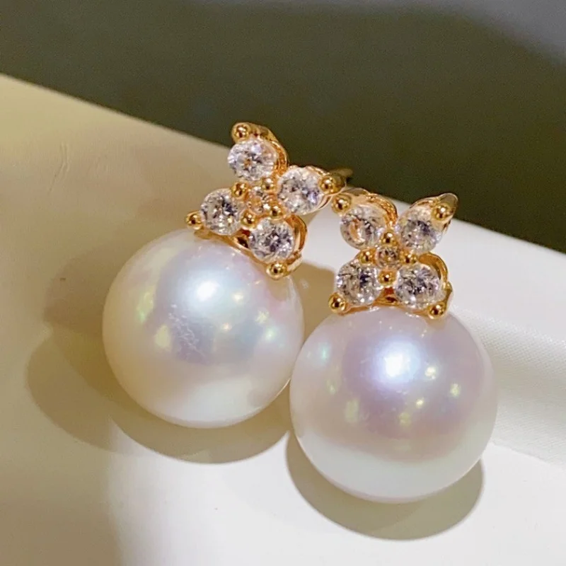 SGARIT Natural High Quality Round White Pearl and 925 Sterling Silver Stud Earrings for Women One pair
SGARIT Natural High Quality Round White Pearl and 925 Sterling Silver Stud Earrings for Women One pair