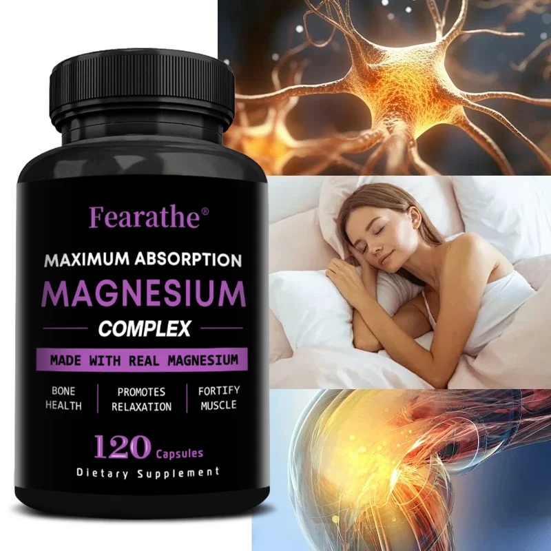 Magnesium Complex Capsules, High Absorption, Support Bone Muscle Heart Health, Muscle Relaxation, Stress Relief & Restful Sleep
Magnesium Complex Capsules, High Absorption, Support Bone Muscle Heart Health, Muscle Relaxation, Stress Relief & Restful Sleep