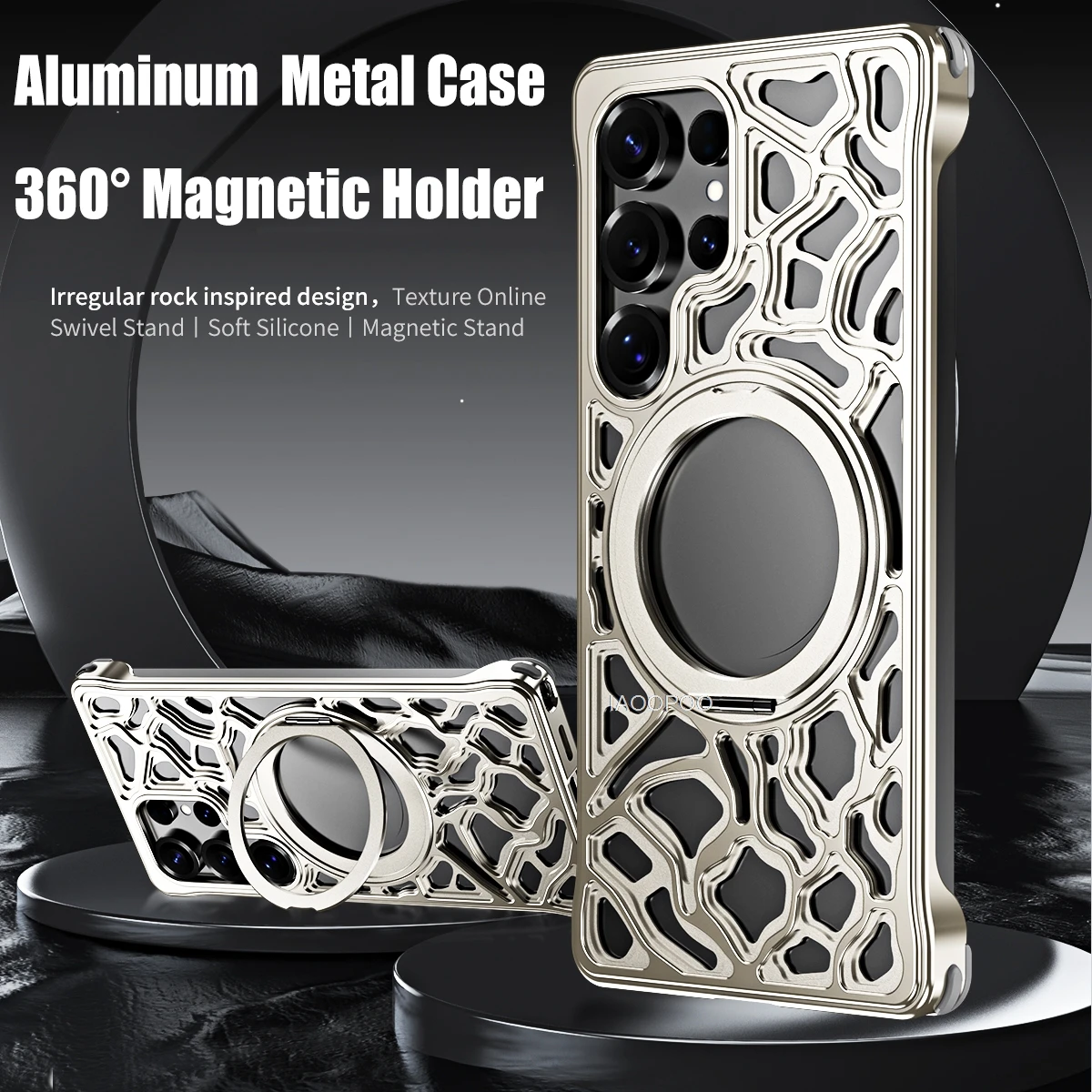 Fashion Irregular Rock Aluminum Metal Case For Samsung Galaxy S25 Ultra S24 S23 Ultra Magsafe Case 360° Magnetic Holder
Fashion Irregular Rock Aluminum Metal Case For Samsung Galaxy S25 Ultra S24 S23 Ultra Magsafe Case 360° Magnetic Holder