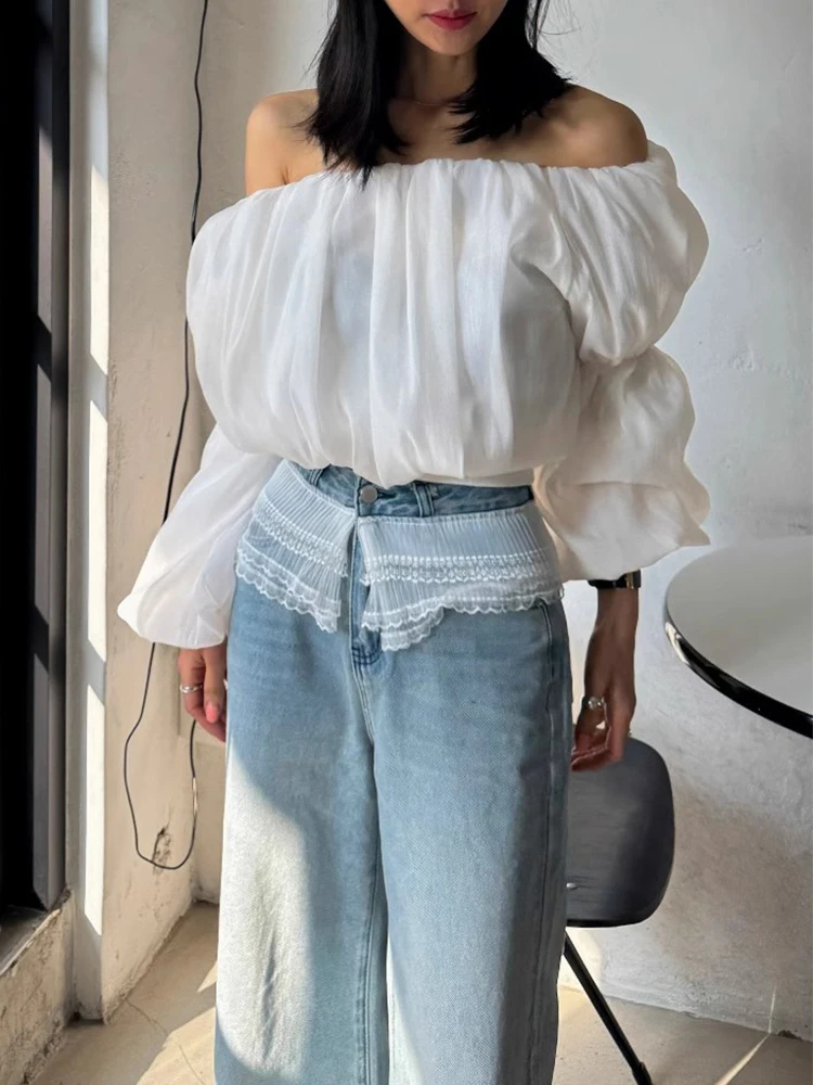 Gagarich Korean One Neck Off Shoulder Shirt Women Spring Niche Design Loose Bubble Sleeve Short Blouse Top
Gagarich Korean One Neck Off Shoulder Shirt Women Spring Niche Design Loose Bubble Sleeve Short Blouse Top
