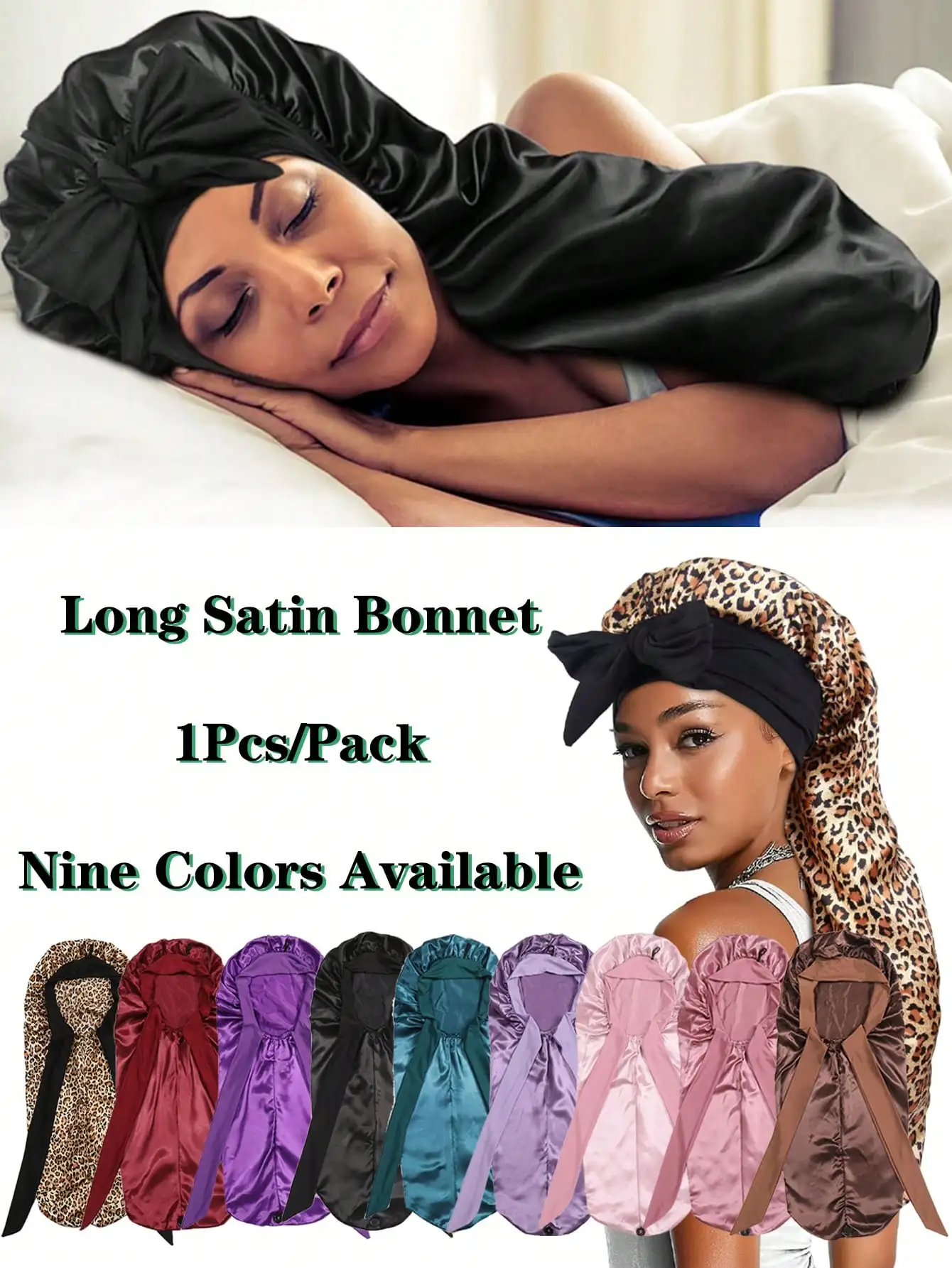 Long Satin Silk Sleep Cap, Women's Sleeping Cap, Silky Drawstring Sleep Hat, Suitable For Braids And Curly Hair, Plus Size Satin Sleep Cap With Elastic Drawstring
Long Satin Silk Sleep Cap, Women's Sleeping Cap, Silky Drawstring Sleep Hat, Suitable For Braids And Curly Hair, Plus Size Satin Sleep Cap With Elastic Drawstring