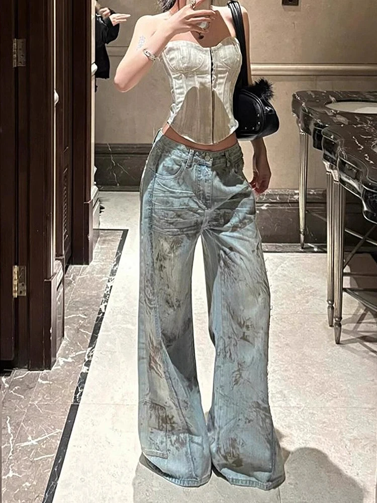 American Style Vintage Washed Distressed Wide Leg Jeans Women Loose Slim High Waist Straight Long Pants Casual Autumn New Arr...
American Style Vintage Washed Distressed Wide Leg Jeans Women Loose Slim High Waist Straight Long Pants Casual Autumn New Arr...