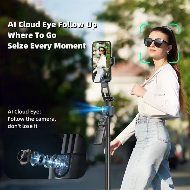 AI Auto-Rotation Selfie Stick Tracking Shooting Tripod Bluetooth Shutter Fill Light for Phone Holder Wireless Tripod for Phone
AI Auto-Rotation Selfie Stick Tracking Shooting Tripod Bluetooth Shutter Fill Light for Phone Holder Wireless Tripod for Phone