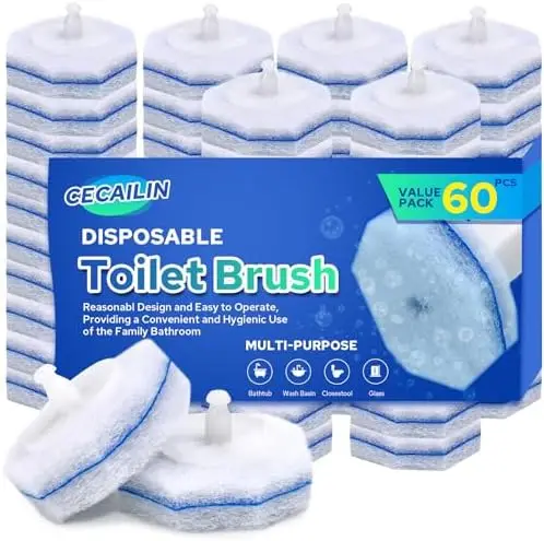 Cecailin® 60pcs Disposable Toilet Brush Heads – Compatible with Most Brushes, Easy Bathroom Cleaning
Cecailin® 60pcs Disposable Toilet Brush Heads – Compatible with Most Brushes, Easy Bathroom Cleaning