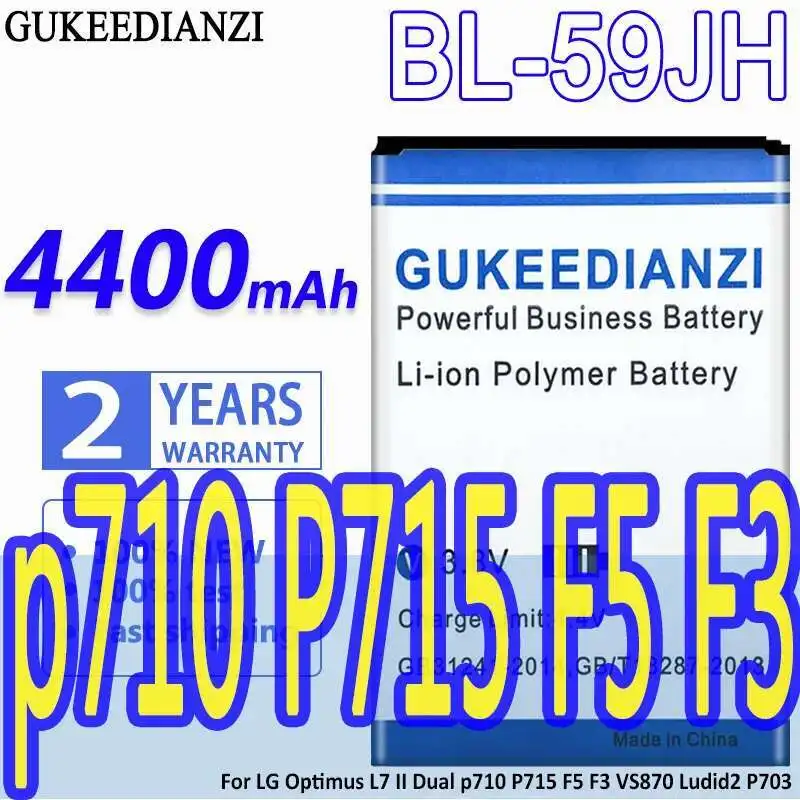 Аккумулятор мобильного телефона BL-59JH 4400 мАч для LG Optimus L7 II Dual p710 P715 F5 F3 VS870 Ludid2 P703 BL 59JH
Аккумулятор мобильного телефона BL-59JH 4400 мАч для LG Optimus L7 II Dual p710 P715 F5 F3 VS870 Ludid2 P703 BL 59JH