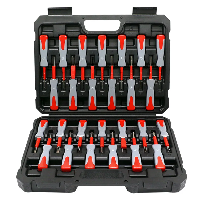 Suitable for auto repair tools 26-piece set Wire harness terminal pin remover, connector terminal removal, plug pin remover Wire
Suitable for auto repair tools 26-piece set Wire harness terminal pin remover, connector terminal removal, plug pin remover Wire