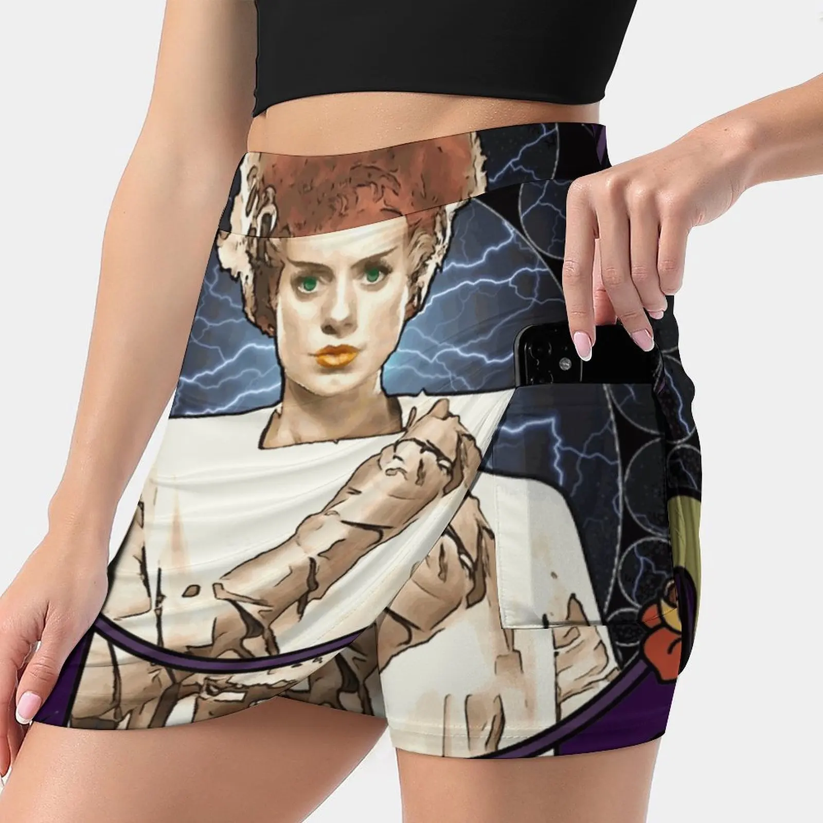 Женская модная спортивная юбка Bride Of Frankenstein с карманами, теннисные юбки для бега, Эльза Ланчестер, ужас, монстр-арт
Женская модная спортивная юбка Bride Of Frankenstein с карманами, теннисные юбки для бега, Эльза Ланчестер, ужас, монстр-арт