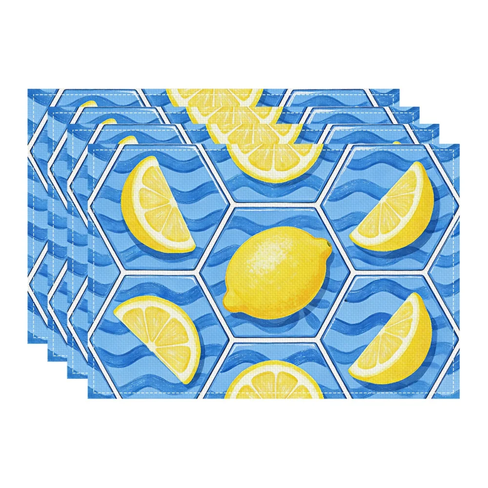 4/6/8pc Fresh Lemon Floral Printed Summer Linen Placemat Dining Table Mat Decoration for Daily Home Kitchen & Apartment
4/6/8pc Fresh Lemon Floral Printed Summer Linen Placemat Dining Table Mat Decoration for Daily Home Kitchen & Apartment