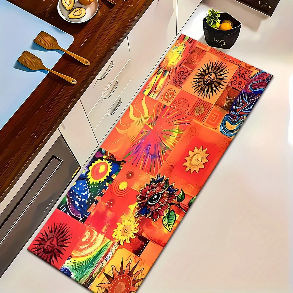 Vibrant Sun and Eye Flower Print Kitchen Mat, Non-Slip Washable Durable Runner Rug for Kitchen, Bathroom, Laundry Room Decor
Vibrant Sun and Eye Flower Print Kitchen Mat, Non-Slip Washable Durable Runner Rug for Kitchen, Bathroom, Laundry Room Decor