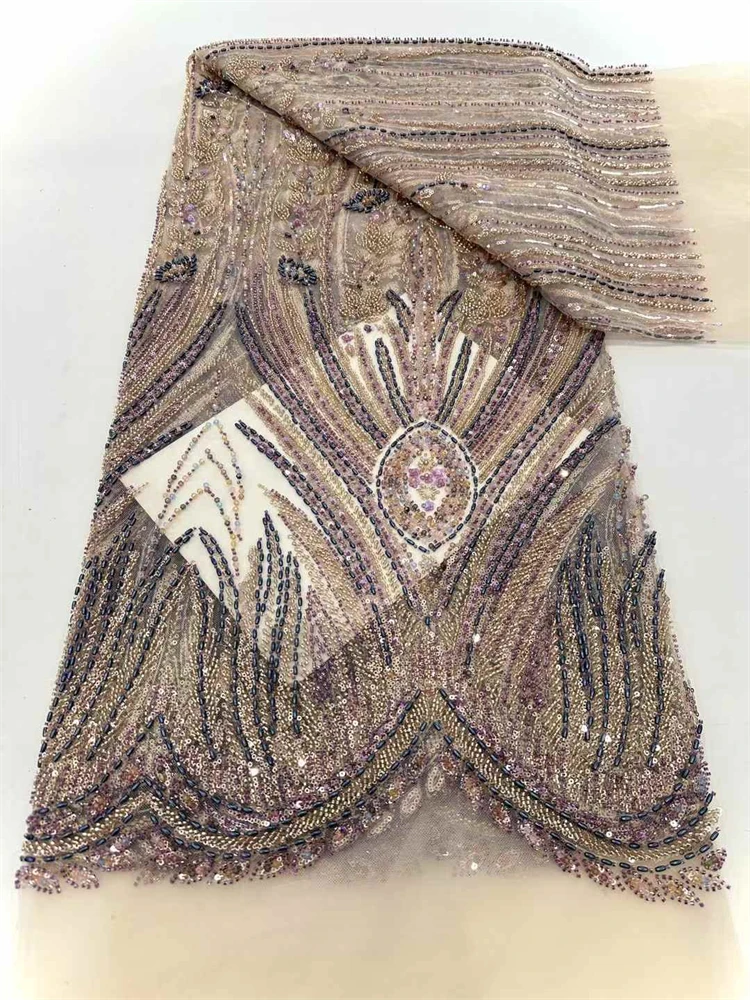 African Beaded Mesh Lace Fabric 2025 Luxury Exquisite Nigerian Tulle Lace French Sequins Lace For Women 5yards Evening Dress
African Beaded Mesh Lace Fabric 2025 Luxury Exquisite Nigerian Tulle Lace French Sequins Lace For Women 5yards Evening Dress