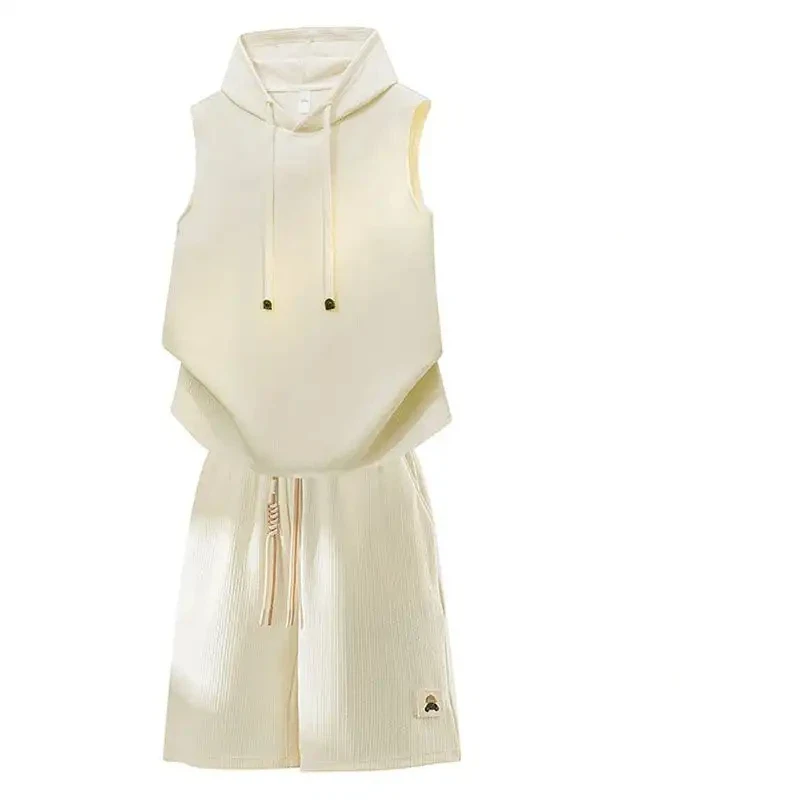 Men American Street Cool Waffle Hooded Sleeveless Vest Set Summer Loose Drawstring Sport Shorts Two Piece Outfit S-3XL
Men American Street Cool Waffle Hooded Sleeveless Vest Set Summer Loose Drawstring Sport Shorts Two Piece Outfit S-3XL