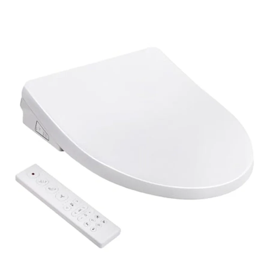 Electric bidet toilet seat for home bathroom use, ABS plastic, white, heated seat with endless warm water and self-clean adjust
Electric bidet toilet seat for home bathroom use, ABS plastic, white, heated seat with endless warm water and self-clean adjust