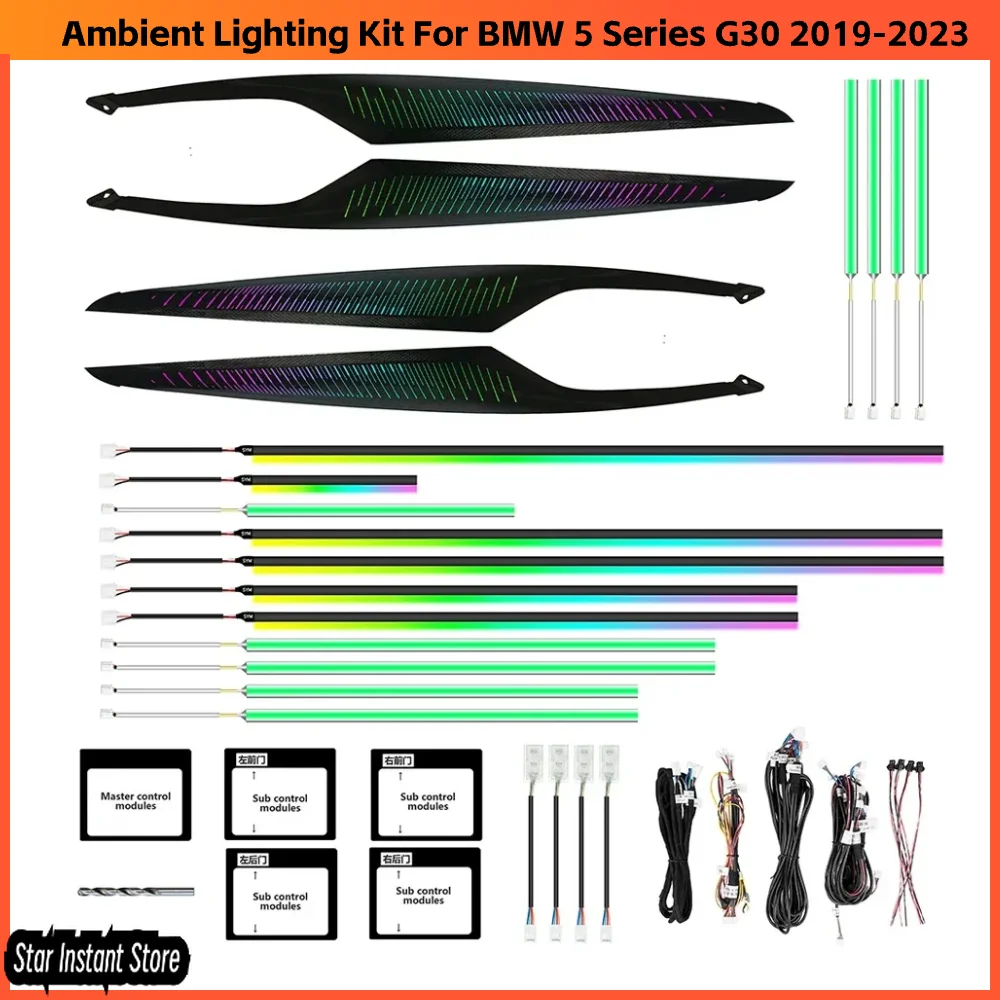Upgrade Symphony Colorful Ambient Lighting for BMW 5 Series G30 2019-2023 Interior LED Light Accessories Door Trim
Upgrade Symphony Colorful Ambient Lighting for BMW 5 Series G30 2019-2023 Interior LED Light Accessories Door Trim
