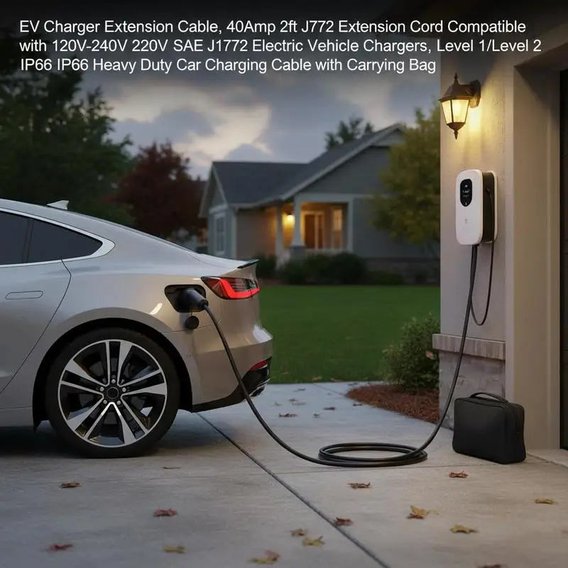 Electric Vehicle Charging Cord 21 ft For Garage Driveway Parking Lot, 40Amp 120V-240V J1772 Compatible Level 1 Level 2 Heavy Duty Car Charger Extender Carrying Bag Included
Electric Vehicle Charging Cord 21 ft For Garage Driveway Parking Lot, 40Amp 120V-240V J1772 Compatible Level 1 Level 2 Heavy Duty Car Charger Extender Carrying Bag Included