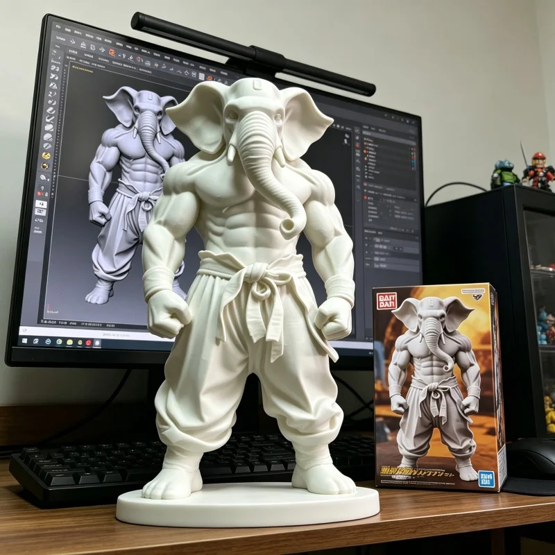 Creative 3D Printed Elephant Warrior Statue Muscle Design Desktop Ornament Home Office Decor Model
Creative 3D Printed Elephant Warrior Statue Muscle Design Desktop Ornament Home Office Decor Model