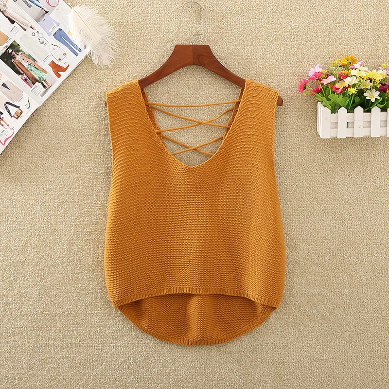Short Knitted Sweater Vest Women V-Neck Sleeveless 2023 Spring Autumn Winter Loose Fit Korean Style Pure Color Versatile
Short Knitted Sweater Vest Women V-Neck Sleeveless 2023 Spring Autumn Winter Loose Fit Korean Style Pure Color Versatile