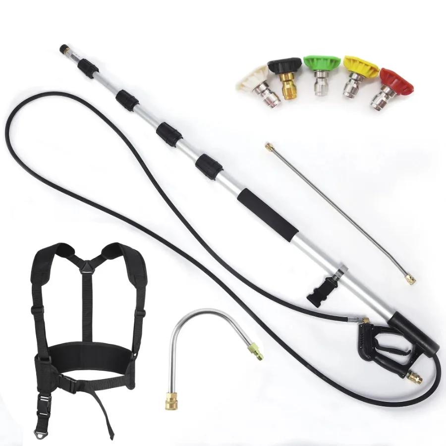 Pressure Washer Telescoping Extension Wand 18FT 4000PSI 5 section with gutter cleaner
Pressure Washer Telescoping Extension Wand 18FT 4000PSI 5 section with gutter cleaner