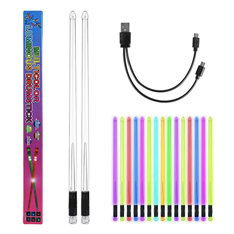2X LED Light Emitting Drumsticks 15 Colour Gradient USB Rechargeable+Switch Electronic Drumsticks For Stage Performance-B60B
2X LED Light Emitting Drumsticks 15 Colour Gradient USB Rechargeable+Switch Electronic Drumsticks For Stage Performance-B60B