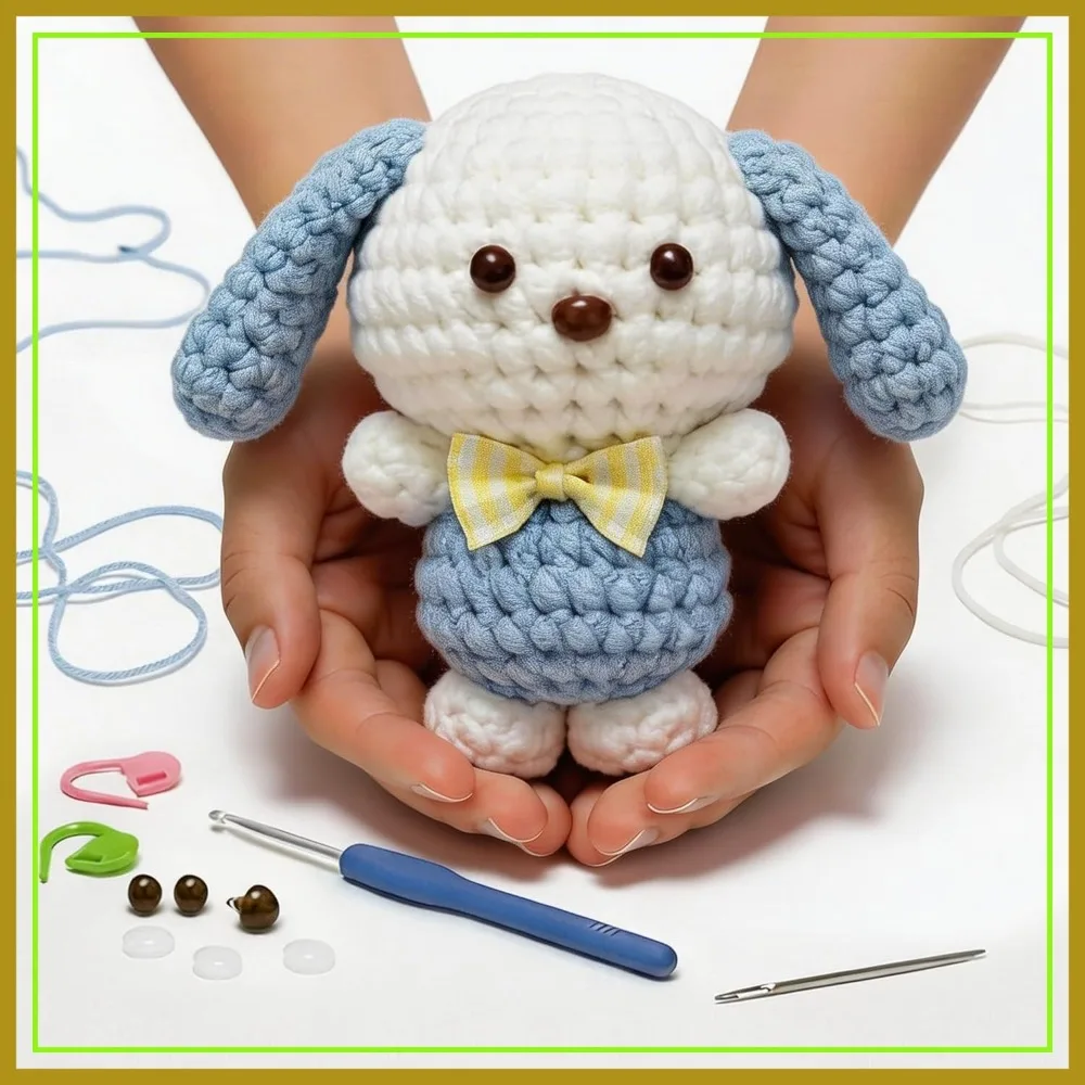 DIY Amigurumi Puppy Dog Starter Set with Video Tutorial | Complete Crochet Kit for Beginners Adults
DIY Amigurumi Puppy Dog Starter Set with Video Tutorial | Complete Crochet Kit for Beginners Adults