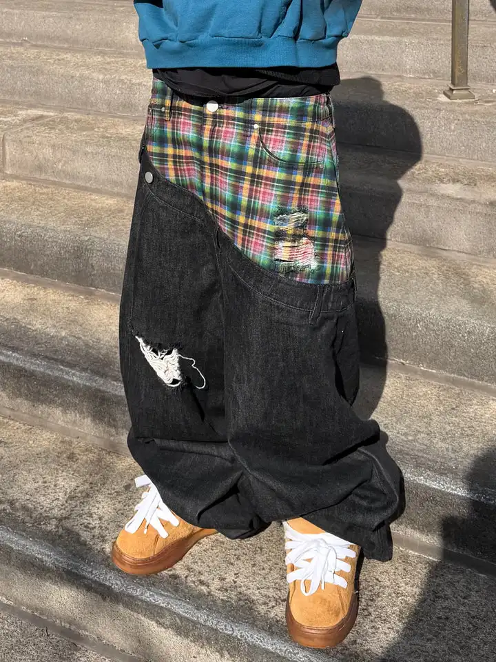 Y2k Harajuku Baggy Jeans Retro Plaid Patchwork Men And Women Wide Leg Pants American Hip Hop Streetwear Casual Jeans
Y2k Harajuku Baggy Jeans Retro Plaid Patchwork Men And Women Wide Leg Pants American Hip Hop Streetwear Casual Jeans