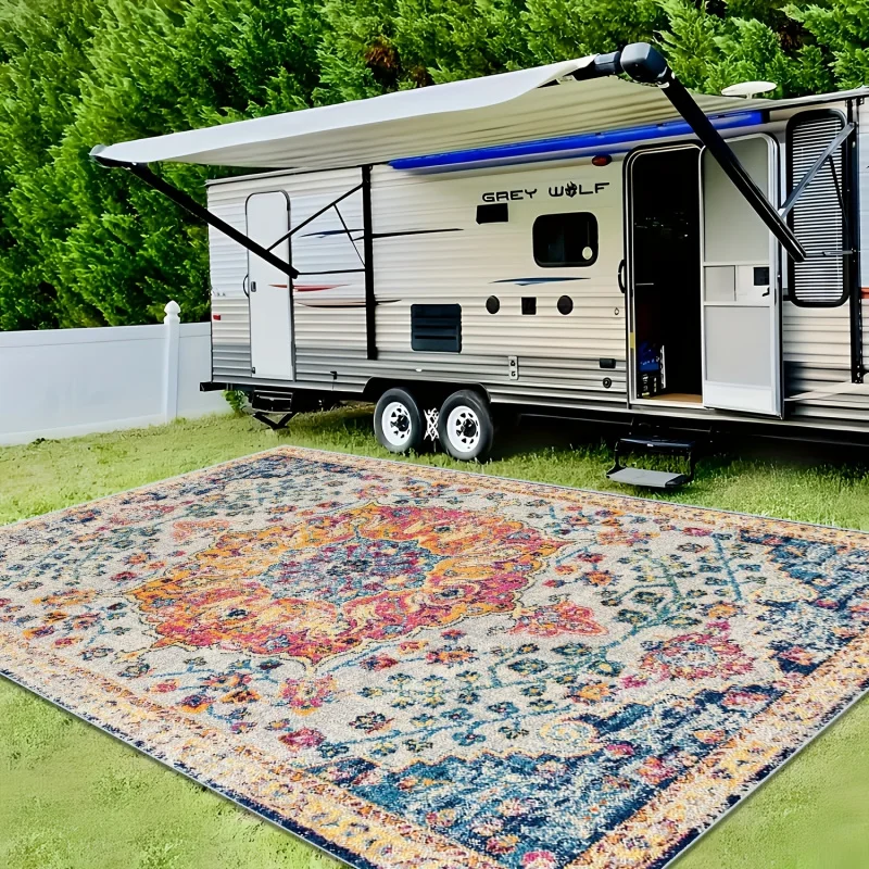 VIKAMA Vintage Bohemian Outdoor Carpet, Slip-Resistant And Durable Outdoor Patio Mat, Caravan Camping Carpet, Home Decoration
VIKAMA Vintage Bohemian Outdoor Carpet, Slip-Resistant And Durable Outdoor Patio Mat, Caravan Camping Carpet, Home Decoration