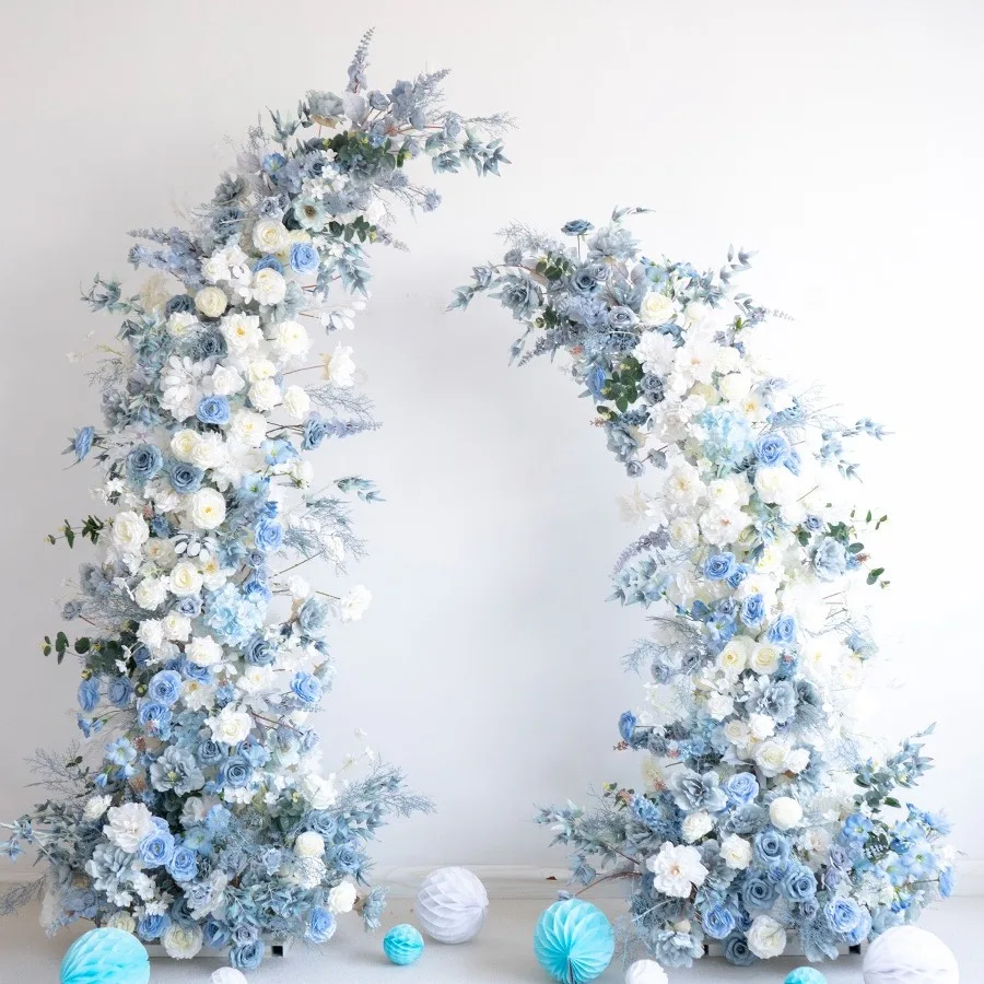 Baby Shower Christening Event White Greenery Rose New Artificial Flower Horn Arch Blue Wedding Flower Arch
Baby Shower Christening Event White Greenery Rose New Artificial Flower Horn Arch Blue Wedding Flower Arch