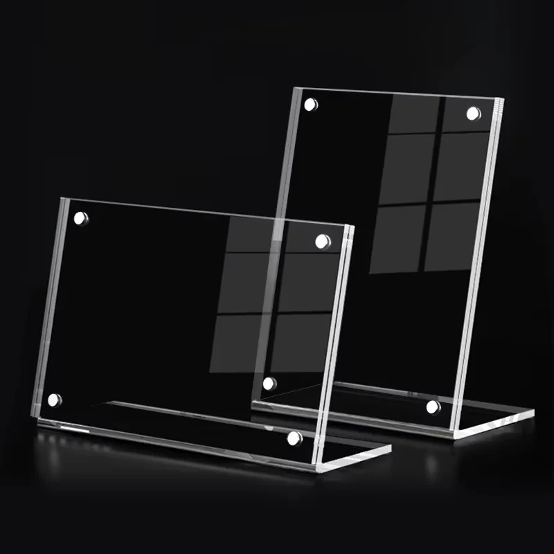 A4 A5 A6 Strong Magnetic Acrylic Signage Bracket Desktop L-Shaped Acrylic Menu Advertising Display Stand with Magnet
A4 A5 A6 Strong Magnetic Acrylic Signage Bracket Desktop L-Shaped Acrylic Menu Advertising Display Stand with Magnet