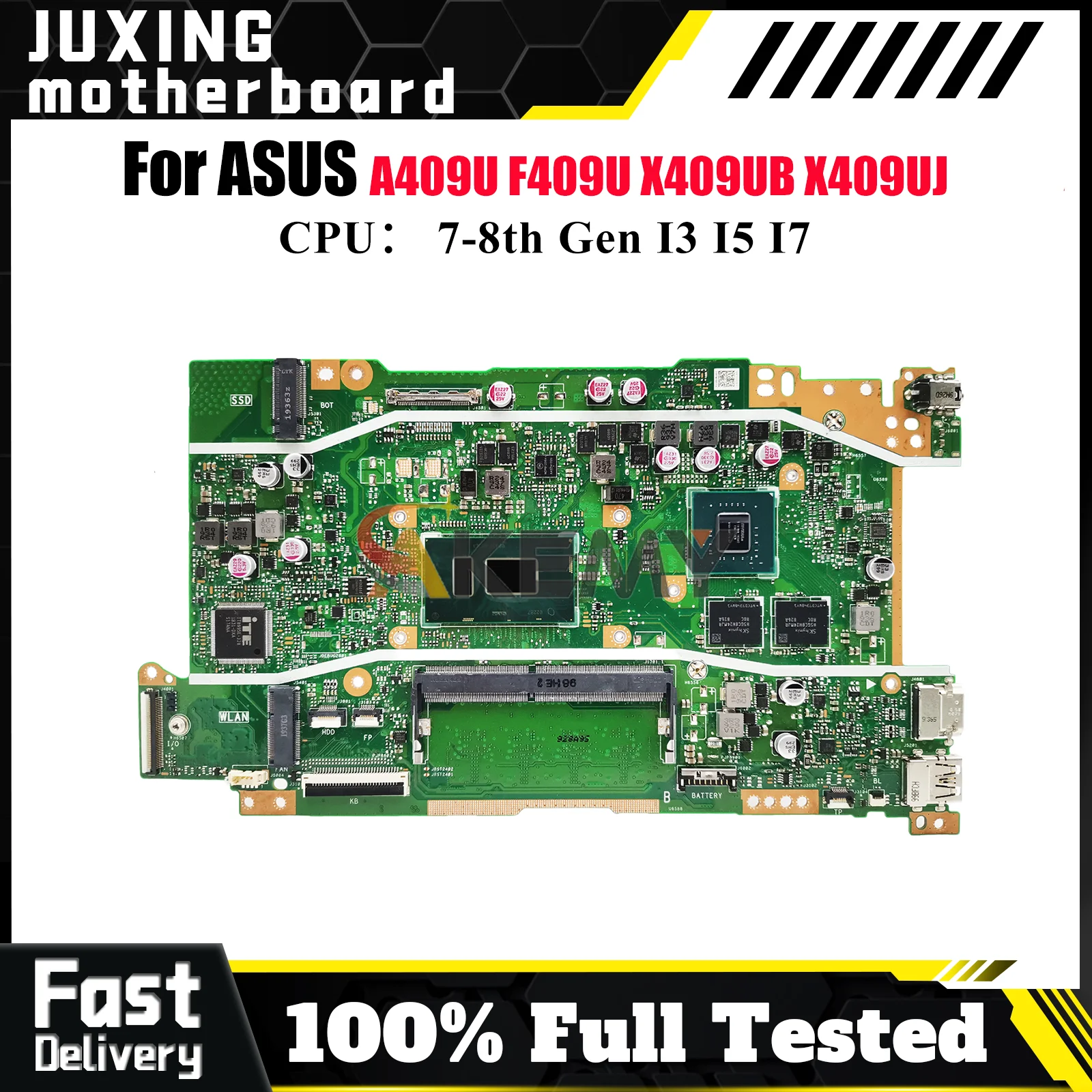 X409UB Laptop Motherboard For ASUS VivoBook X509UJ A509U X509UB F409U A409U F509U X409U Notebook Mainboard With I3 I5 I7 CPU stk
X409UB Laptop Motherboard For ASUS VivoBook X509UJ A509U X509UB F409U A409U F509U X409U Notebook Mainboard With I3 I5 I7 CPU stk