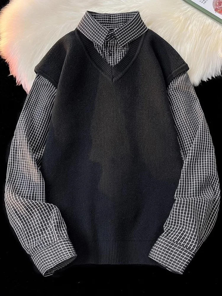 Мужской вязаный свитер с эффектом двухслойности, зимний, теплый, с воротником-стойкой, на флисовой подкладке, повседневный, свободного кроя, комфортный, мягкий
Мужской вязаный свитер с эффектом двухслойности, зимний, теплый, с воротником-стойкой, на флисовой подкладке, повседневный, свободного кроя, комфортный, мягкий