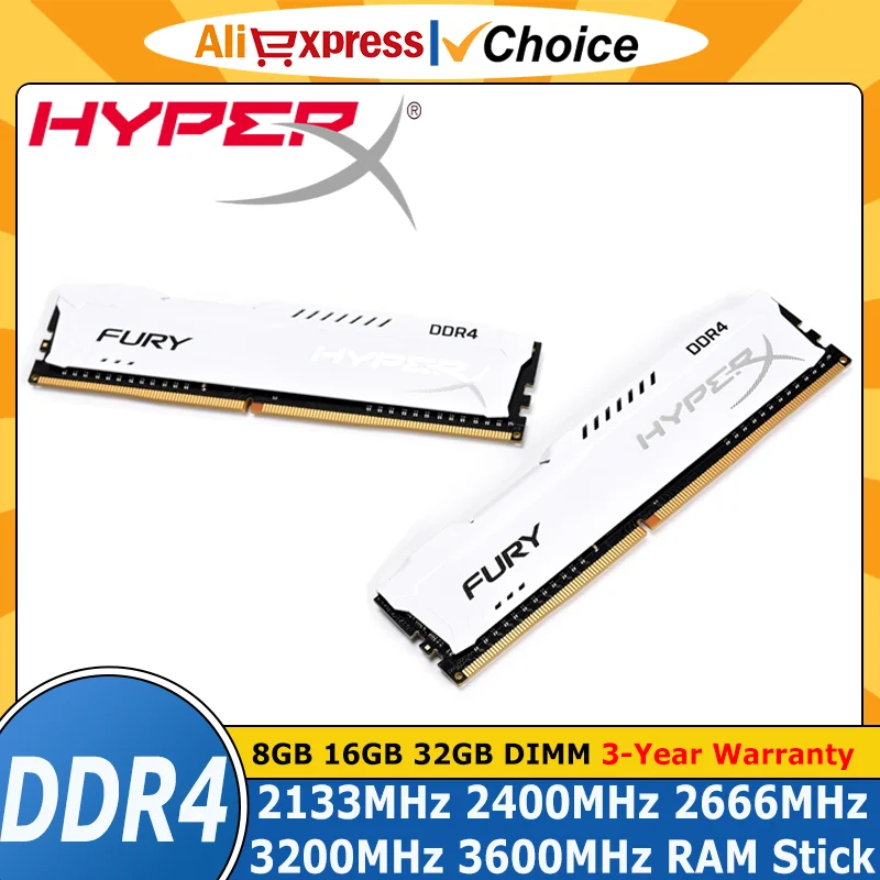 HyperX Fury DDR4 8GB 16GB 32GB 3600MHz 3200MHz 2666MHz 2400MHz 2133MHz Desktop PC Memory For Desktop AMD or INTEL Motherboard
HyperX Fury DDR4 8GB 16GB 32GB 3600MHz 3200MHz 2666MHz 2400MHz 2133MHz Desktop PC Memory For Desktop AMD or INTEL Motherboard