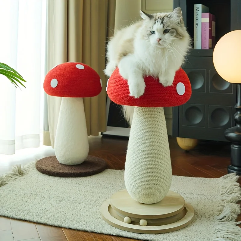 Cat Climbing Frame with Mushroom-Shaped Sisal Scratching Board That Doesn'T Shed, Small Cat Frame That Doesn'T Take up Space, Available in Two Styles: with Toy Ball Base and Without Toy Ball Base, for You to Choose from
Cat Climbing Frame with Mushroom-Shaped Sisal Scratching Board That Doesn'T Shed, Small Cat Frame That Doesn'T Take up Space, Available in Two Styles: with Toy Ball Base and Without Toy Ball Base, for You to Choose from