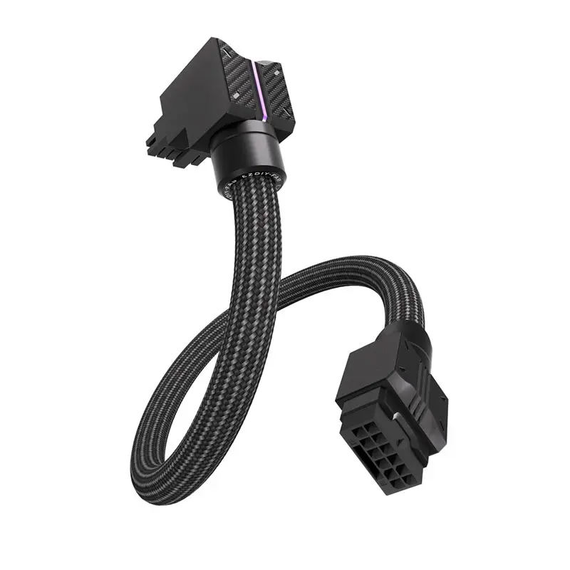 ARGB 12VHPWR 16Pin GPU Extension Cable- Reverse Directional 90° Pcie 5.1 For RTX40/50 Series, Psus
ARGB 12VHPWR 16Pin GPU Extension Cable- Reverse Directional 90° Pcie 5.1 For RTX40/50 Series, Psus