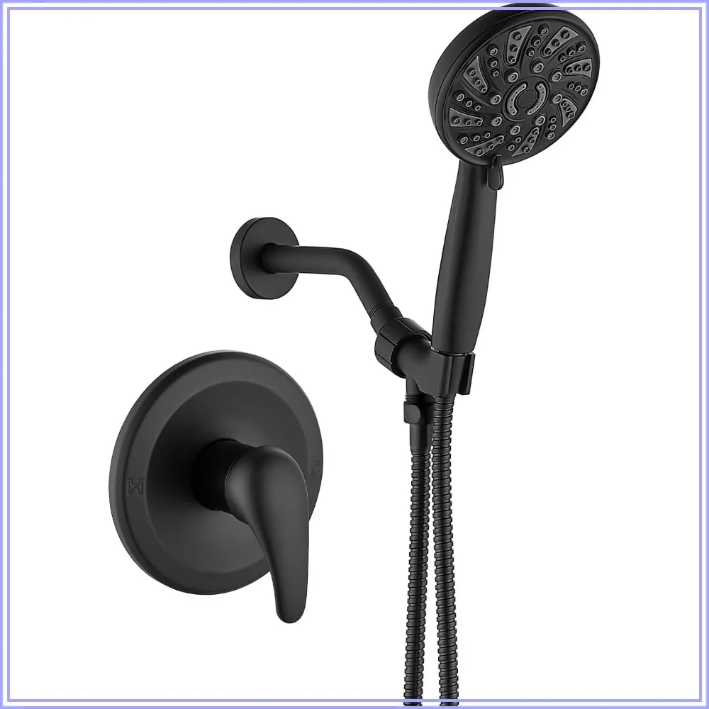 Single-Handle Shower Faucet Set with Valve, 6-Mode Handheld, Matte Black
Single-Handle Shower Faucet Set with Valve, 6-Mode Handheld, Matte Black