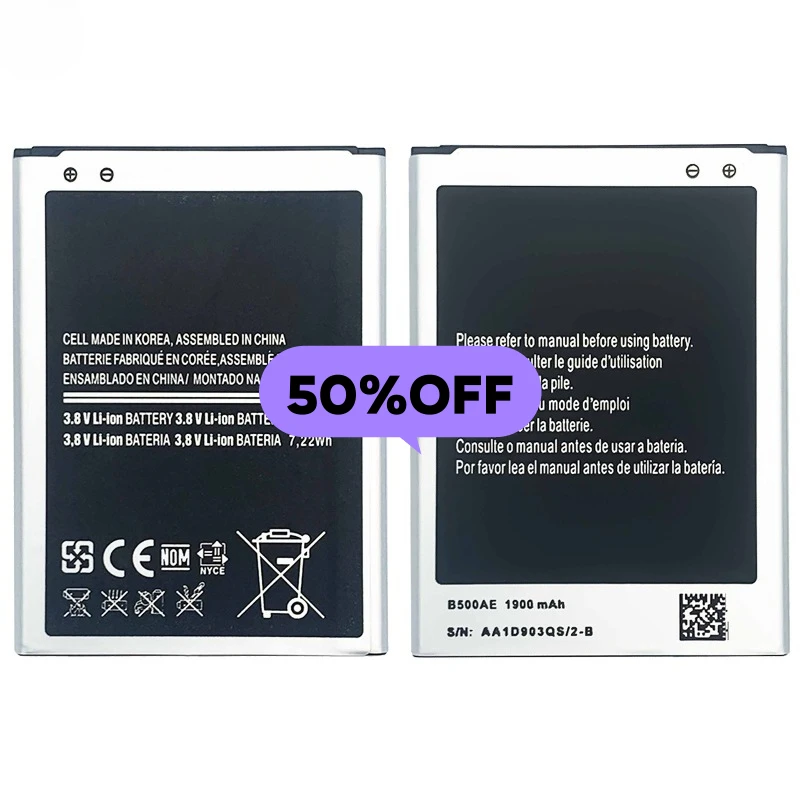 B500AE for Samsung S4 Mini/IV Mini/S4 Mini Plus/19190/19192/I9195/I9197/I257/I435/I919 Mobile Phone Battery Replacement Bateria
B500AE for Samsung S4 Mini/IV Mini/S4 Mini Plus/19190/19192/I9195/I9197/I257/I435/I919 Mobile Phone Battery Replacement Bateria