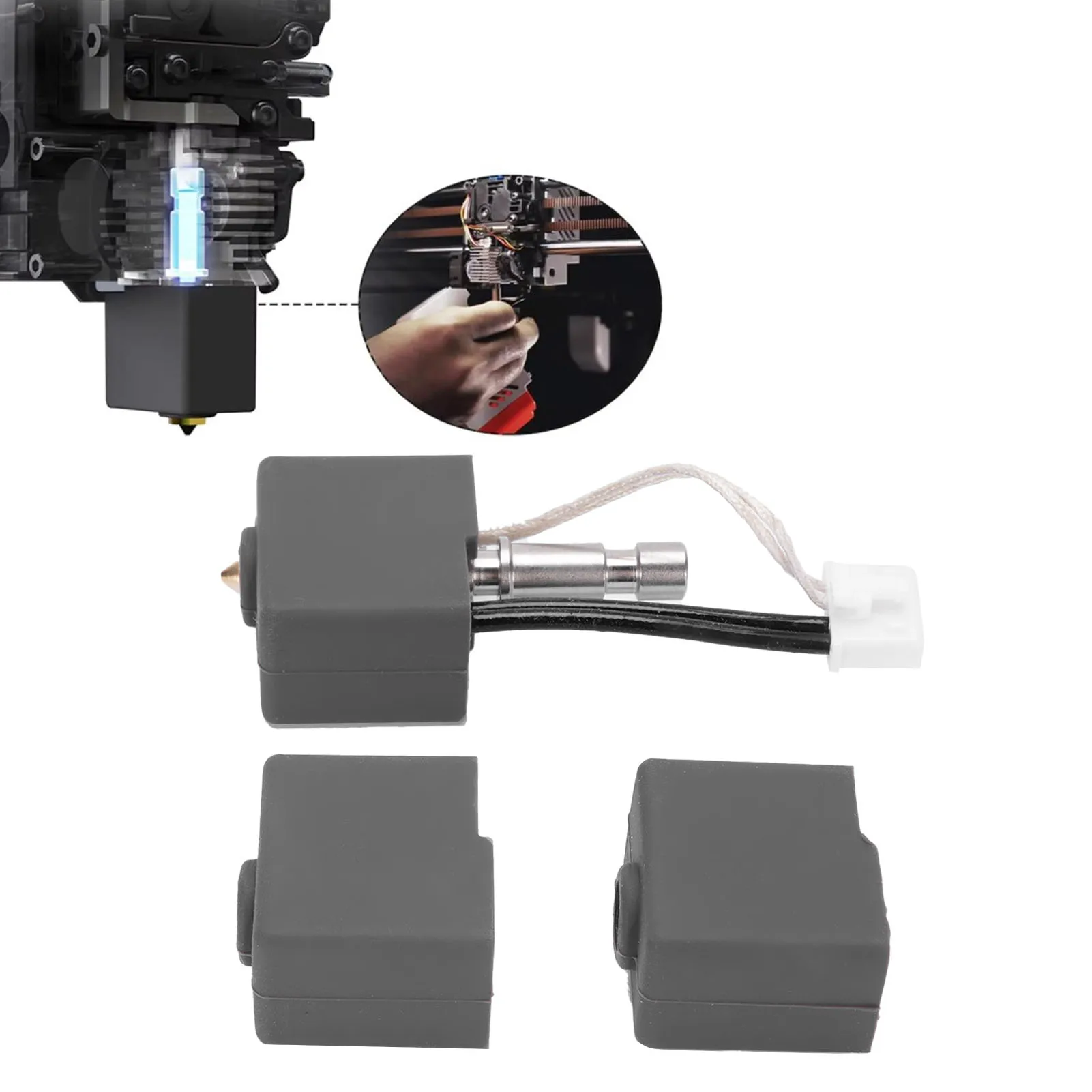 Комплект хотэнда: латунное сопло, цельнометаллический корпус, силиконовая изоляционная втулка, экструдер для 3D-принтера, печатающая головка для Kobra S1
Комплект хотэнда: латунное сопло, цельнометаллический корпус, силиконовая изоляционная втулка, экструдер для 3D-принтера, печатающая головка для Kobra S1