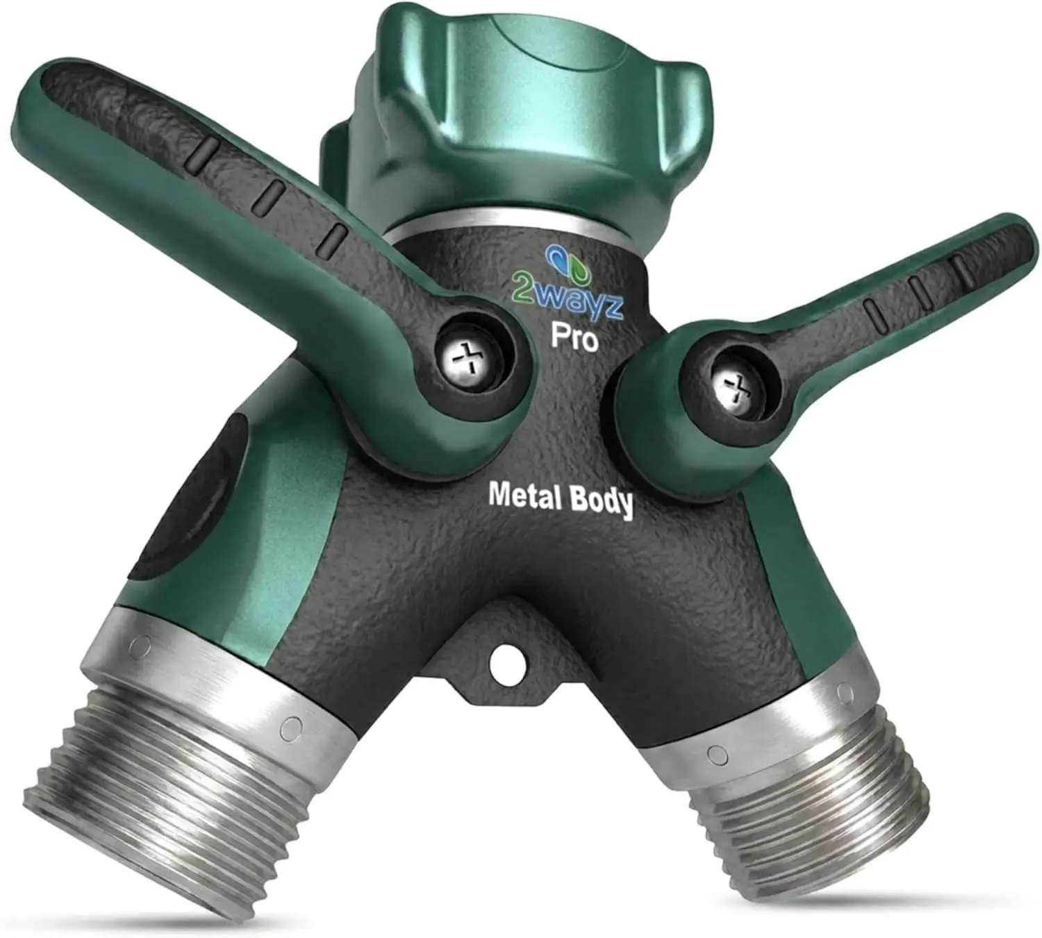 2WAYZ Heavy Duty 2-Way Hose Splitter - All-Metal Y Adapter with Shut-Off Valve for Outdoor Faucet & Garden Connector
2WAYZ Heavy Duty 2-Way Hose Splitter - All-Metal Y Adapter with Shut-Off Valve for Outdoor Faucet & Garden Connector