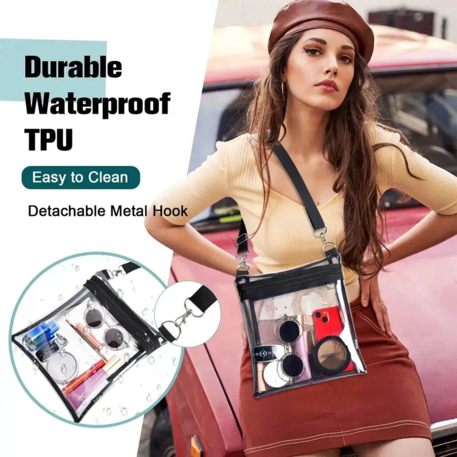 Stylish and Transparent Women's Clear Crossbody Bag - Fashionable Shoulder Purse for a Chic Look - Ideal Clear Messenger Bag for
Stylish and Transparent Women's Clear Crossbody Bag - Fashionable Shoulder Purse for a Chic Look - Ideal Clear Messenger Bag for