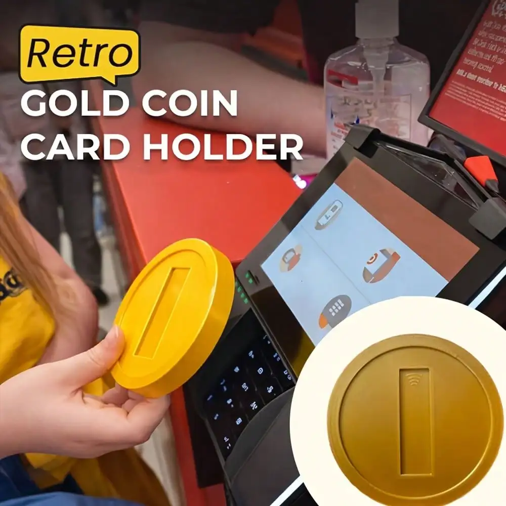 Retro Gold Coin 3D Printed Card Sleeve Fun Contactless Credit Card Holder for Quick Payment
Retro Gold Coin 3D Printed Card Sleeve Fun Contactless Credit Card Holder for Quick Payment