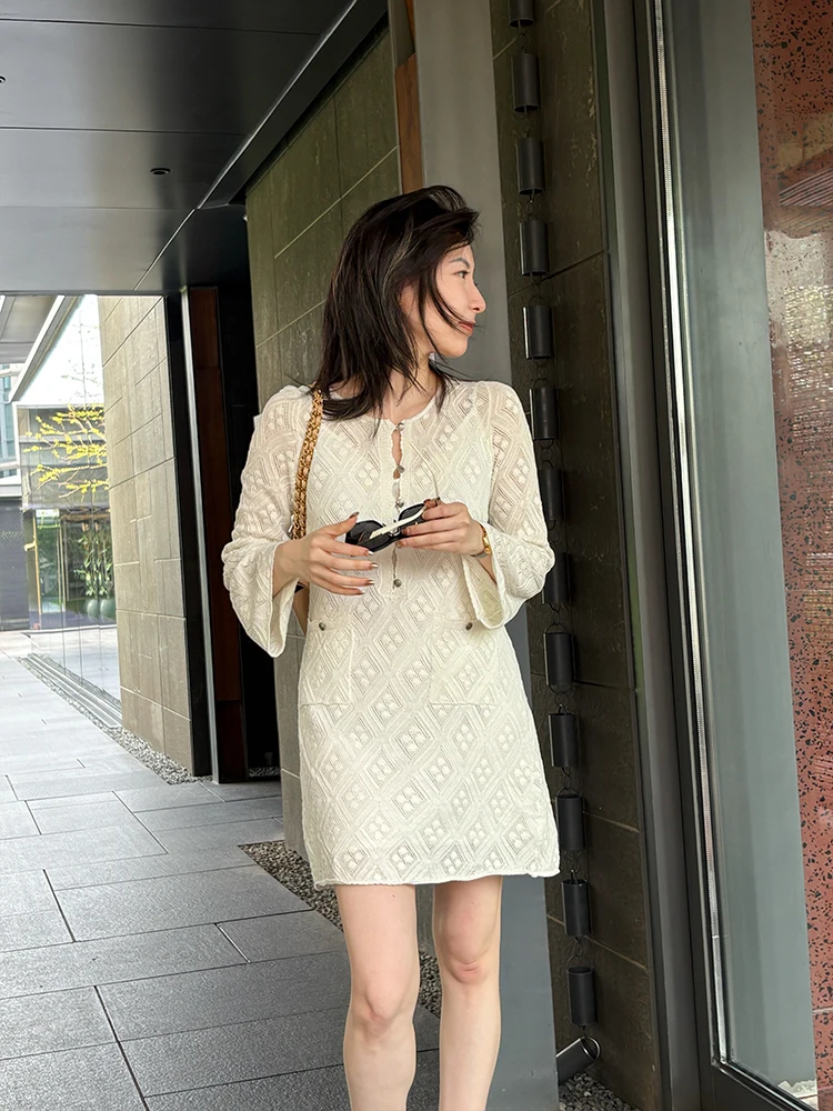 ZINCCA Xincard Hollow out Lace Mix Fibre Holiday Dress Two Piece Set Elegant Style Natural Waist Long Sleeve Knitted Gown
ZINCCA Xincard Hollow out Lace Mix Fibre Holiday Dress Two Piece Set Elegant Style Natural Waist Long Sleeve Knitted Gown