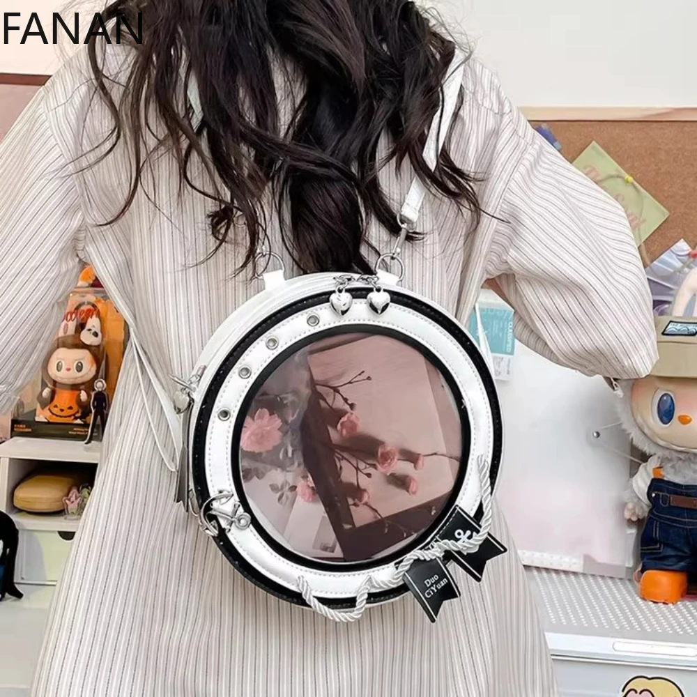 Japanese Harajuku School Bags for Girls New 2025 Transparent Round Itabag Crossbody Bag DIY Badges Display Plate Ita Bag
Japanese Harajuku School Bags for Girls New 2025 Transparent Round Itabag Crossbody Bag DIY Badges Display Plate Ita Bag
