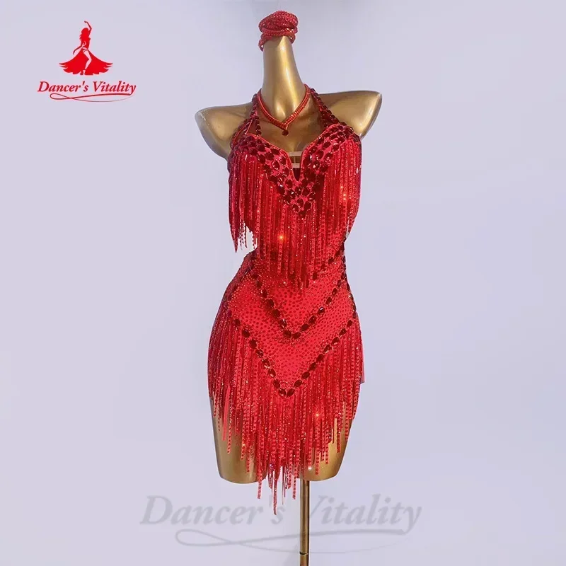 Latin Dance Performance Costume for Women Customized Senior Diamond Tassel Backless Dress Rumba Tango Samba Competition Clothing
Latin Dance Performance Costume for Women Customized Senior Diamond Tassel Backless Dress Rumba Tango Samba Competition Clothing