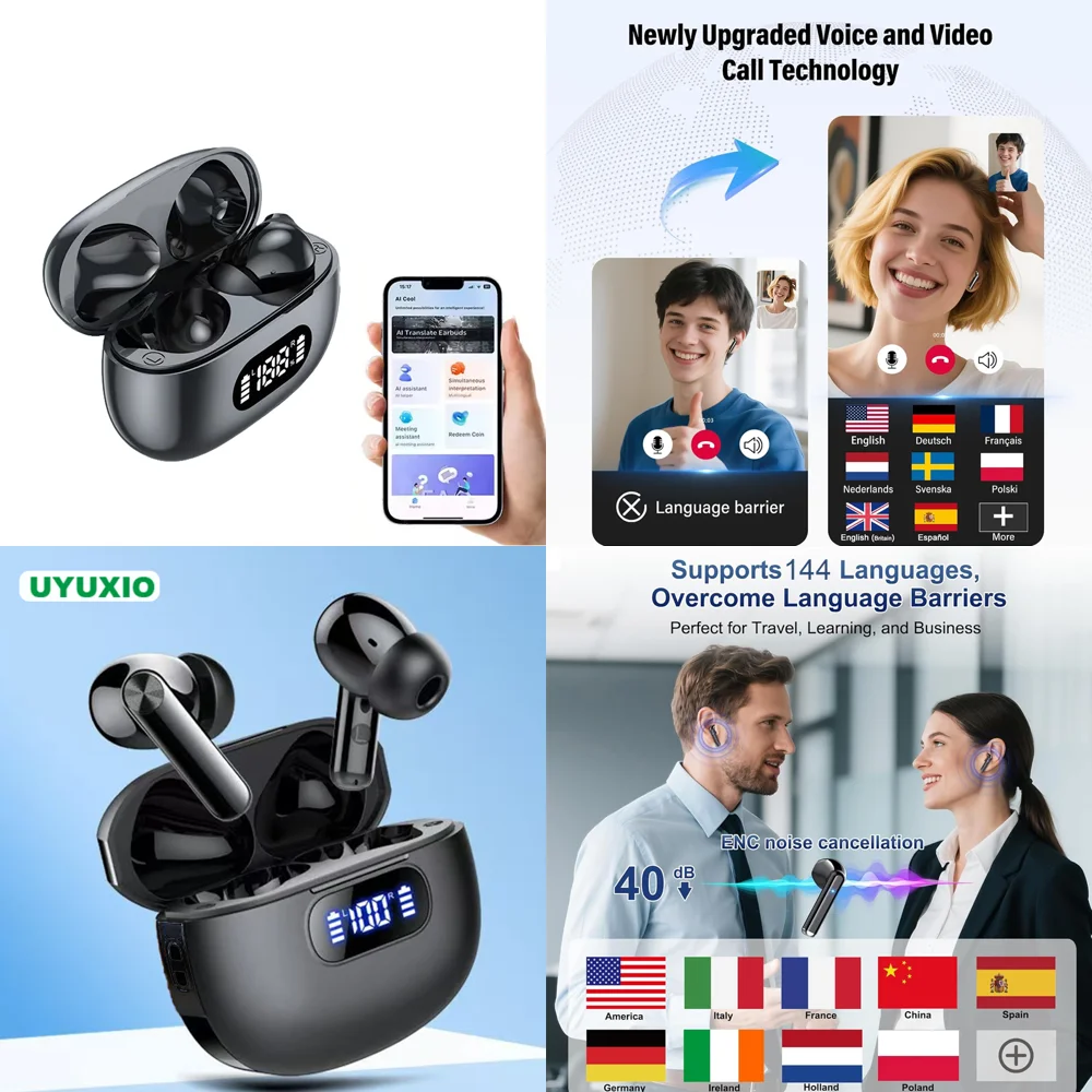 BT 5.4 Headphones with LED Display OWS AI Language Translation Wireless Earphone for Android iPhone with 144 Online Languages
BT 5.4 Headphones with LED Display OWS AI Language Translation Wireless Earphone for Android iPhone with 144 Online Languages