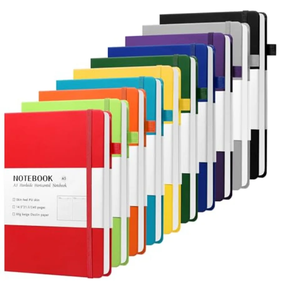 10 Pack PU Leather Hardcover Notebook A5 Lined Journal Notebooks for Writing Business Work Travel School College 5.5 x 8.3 inch
10 Pack PU Leather Hardcover Notebook A5 Lined Journal Notebooks for Writing Business Work Travel School College 5.5 x 8.3 inch