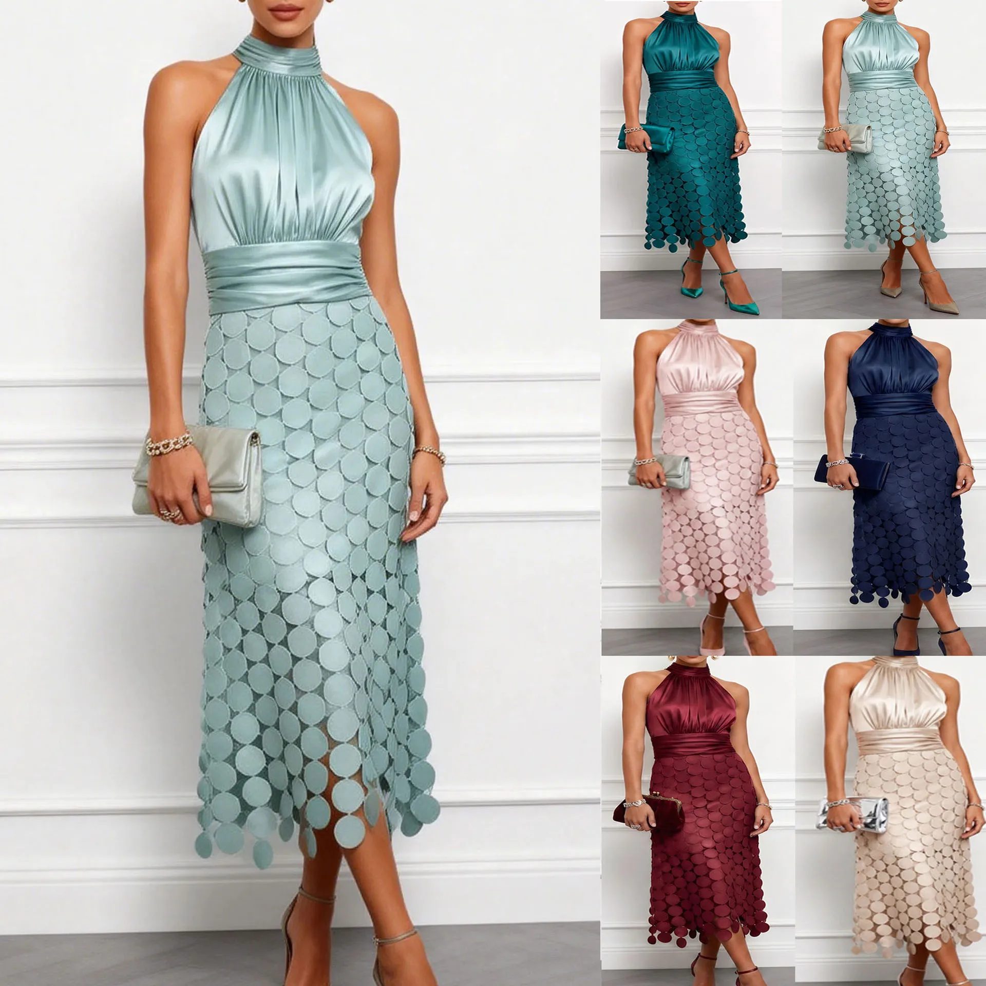 Satin Spliced Sleeveless Dress Summer Spring Fashion Casual Dresses Jumpsuit Playsuit
Satin Spliced Sleeveless Dress Summer Spring Fashion Casual Dresses Jumpsuit Playsuit