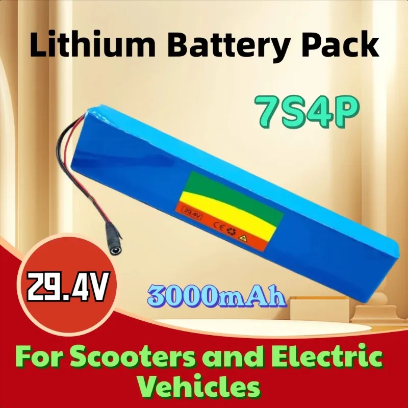 29.4V 3000mAh 7S4P Lithium Battery Pack for Scooters and Electric Vehicles
29.4V 3000mAh 7S4P Lithium Battery Pack for Scooters and Electric Vehicles