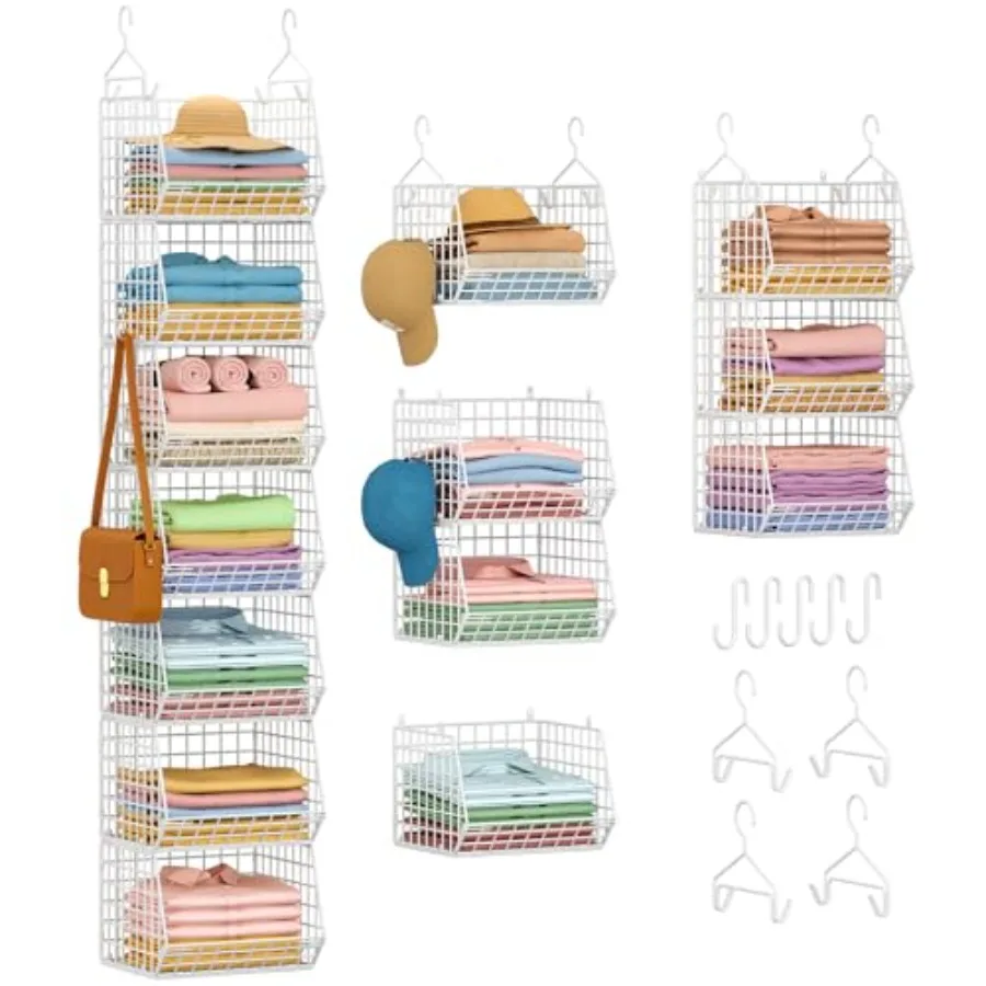 7 Tier Hanging Closet Organizer and Storage Foldable Wire Closet Shelving with 4 Large Hooks+5 S Hooks Hanging Basket for Cloth
7 Tier Hanging Closet Organizer and Storage Foldable Wire Closet Shelving with 4 Large Hooks+5 S Hooks Hanging Basket for Cloth